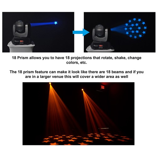 2 Rockville Rock Beam DC DJ Stage Pro Moving Head Lights+8 ft White Totem Stands - Picture 6 of 12
