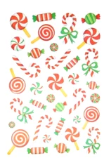 Holiday Christmas  Candy Cane  Peppermint Glitter Stickers Planner  Craft Winter
