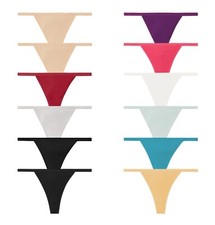 12 Pack Women Lingerie Cotton Underwear String Thongs Panties Lot Size XS-3X