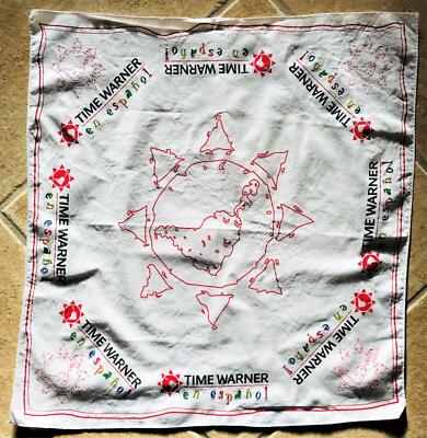 Time Warner En Espanol Bandanna Scarf Vintage Square Bandana