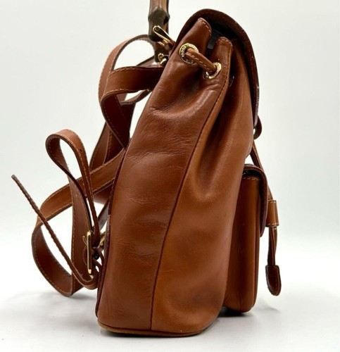 GUCCI Gucci Sherry Line Bamboo Backpack Leather Brown – Vintage Luxury - Picture 4 of 10