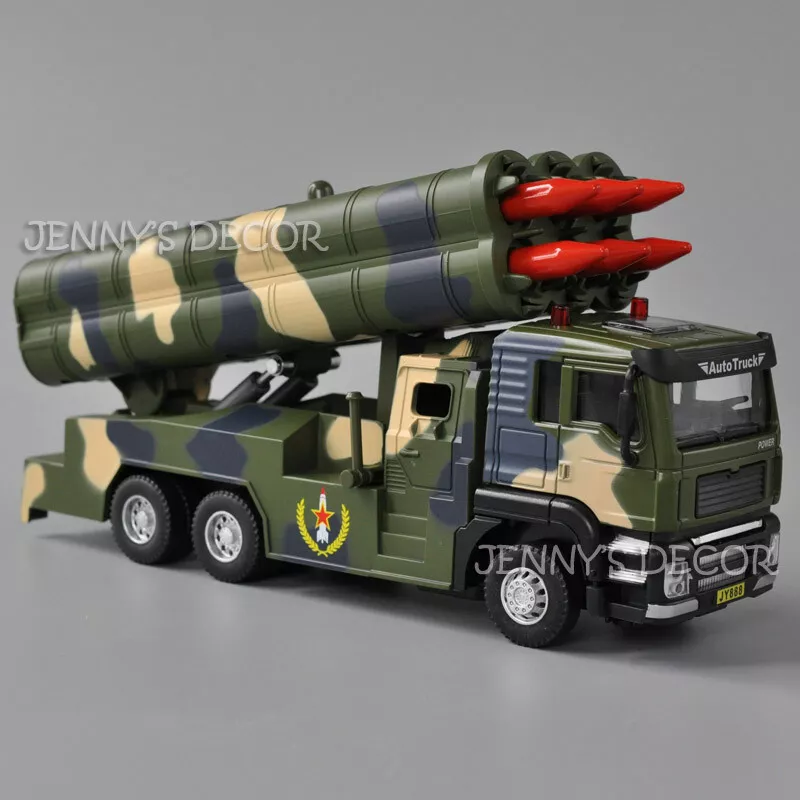 1:50 Diecast Military Vehicle Model Toy Guided Missile Truck Miniature  Replica