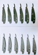 Professional Barber Hair Shaving Black Razor Straight Edge Folding Knife(12Pice)
