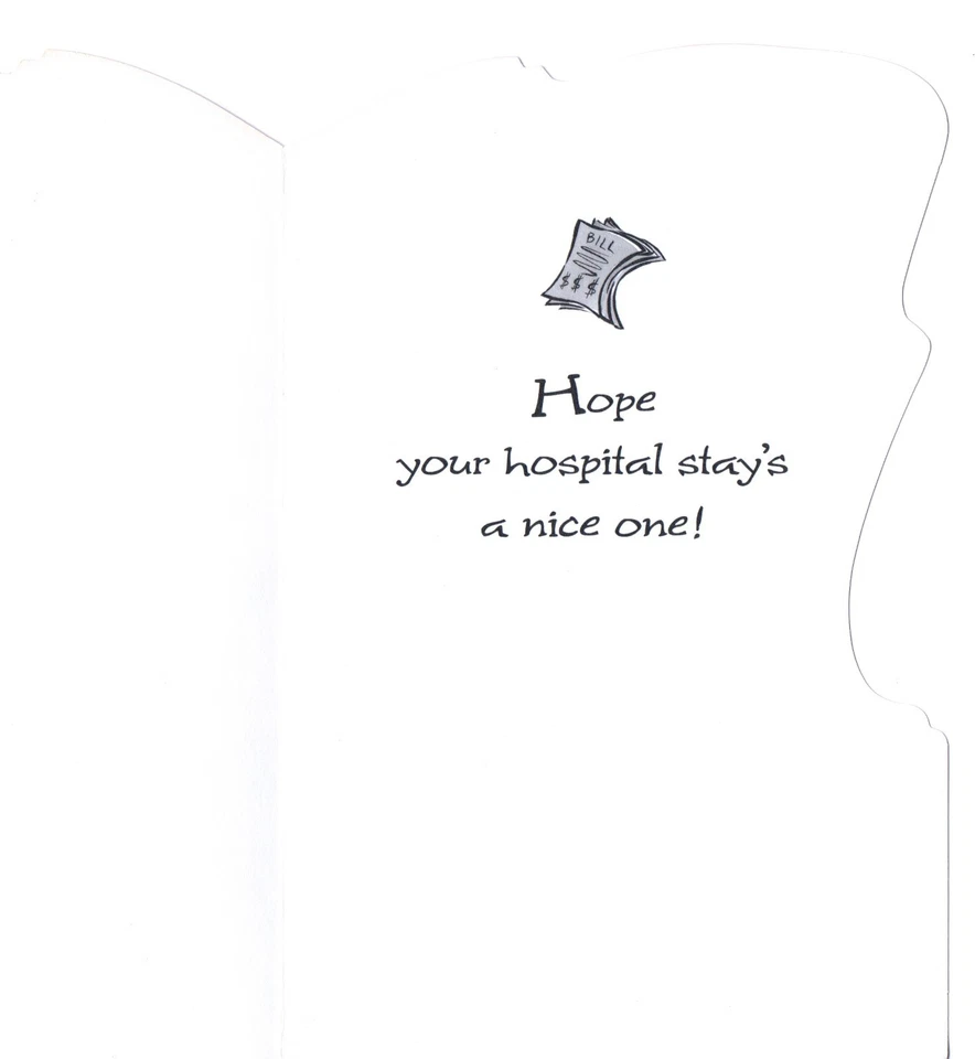 Tarjeta divertida GET WELL HOSPITAL, pesadillas de cirugía plástica — American Greetings +✉ Foto 2 de 4