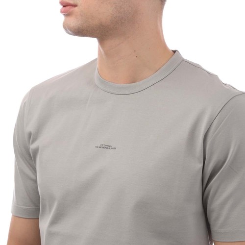 Men's C.P. Company Metropolis Series Printed Logo T-Shirt in Grey - Picture 2 of 4
