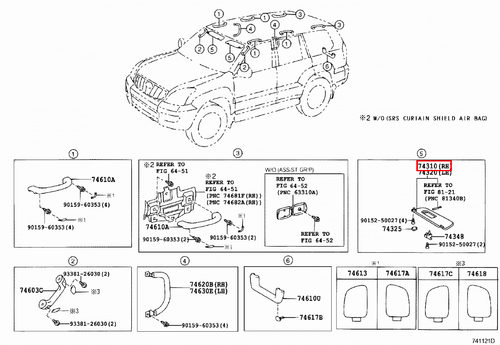 Genuine Toyota Prado TRJ120 RZJ120 LJ120 KZJ120 KDJ120 GRJ120 Right RH Sun Visor - Picture 3 of 3