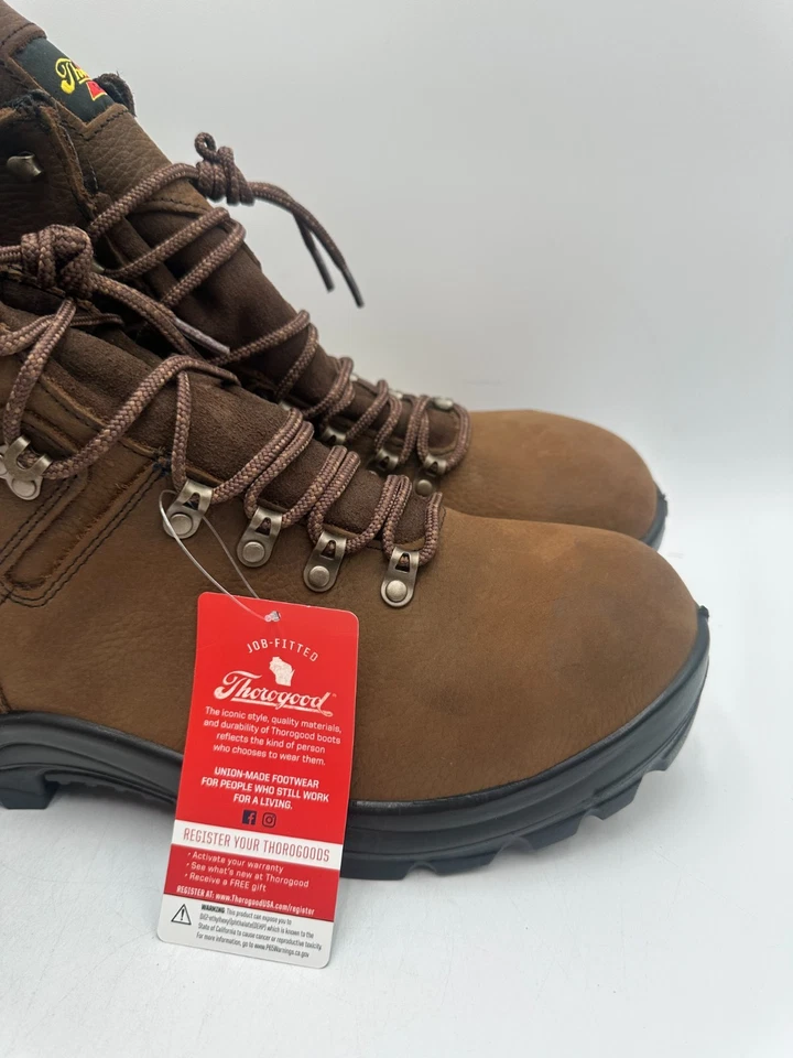 Thorogood American Union 系列 WP 6 英寸全新男式靴子棕色多种尺寸 — 第 2/4 张图片