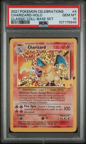 2021 POKEMON CELEBRATIONS CLASSIC COLLECTION #4 CHARIZARD-HOLO PSA 10