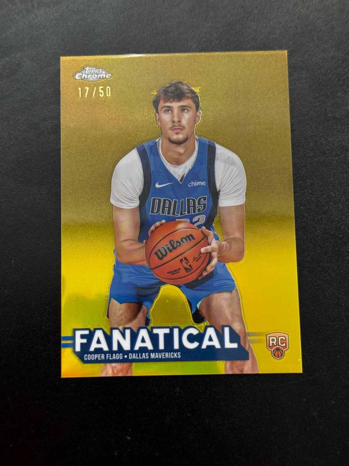 Cooper Flagg 2025-26 Topps Chrome True Gold /50 Fanatical Case Hit SSP Mavericks