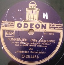 DIE SINGENDEN KAMERADEN FUNKERLIED NARVIKLIED MARSCH WW2 SCHELLACKPLATTE 78RPM