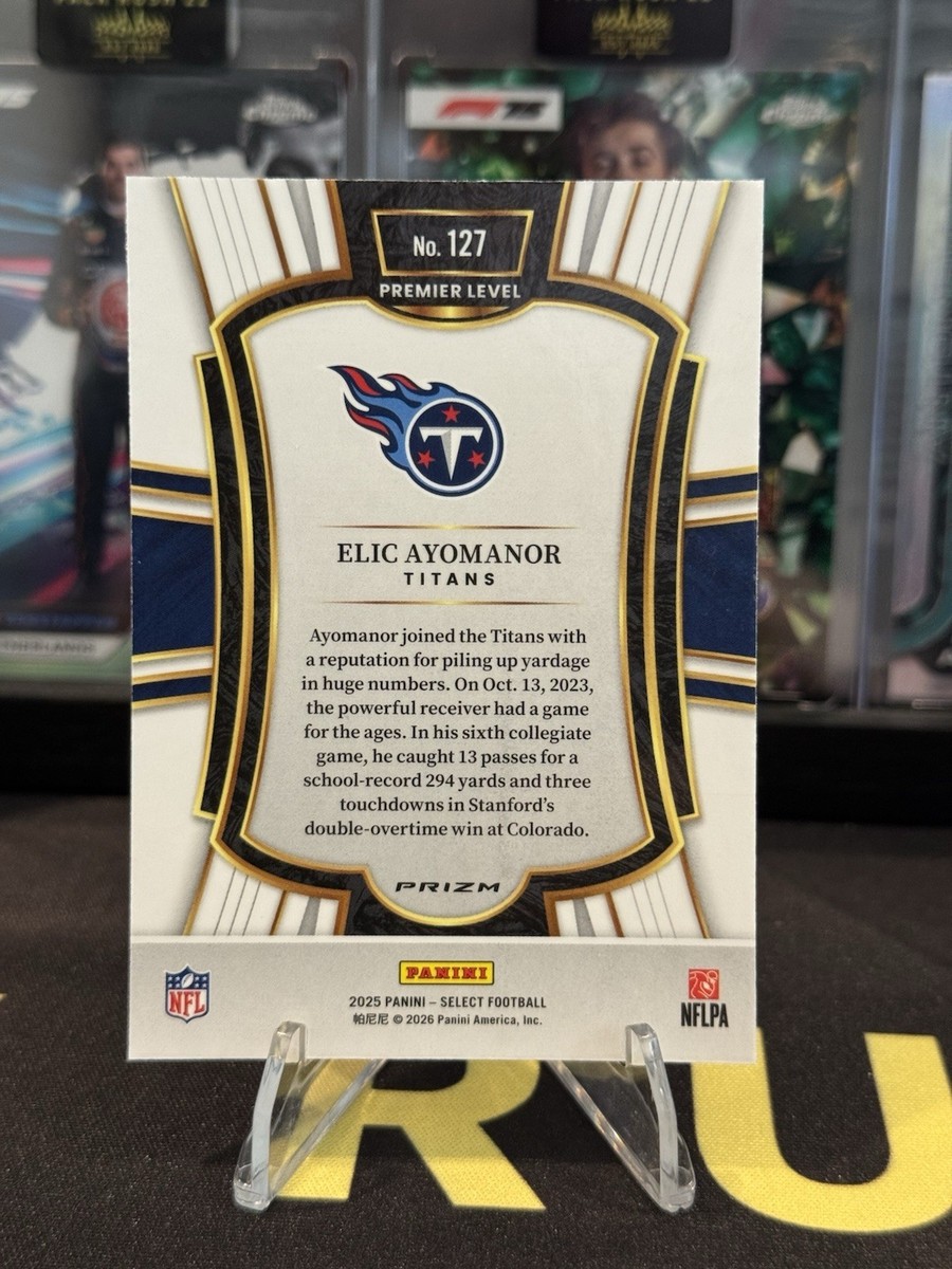 2025 Panini Select Elic Ayomanor Premier Level #127 Black & Gold