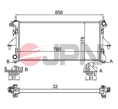 RADIATOR ENGINE COOLING 60C9019-JPN FOR FIAT DUCATO/Van/Bus/Platform/Chassis - Picture 2 of 7
