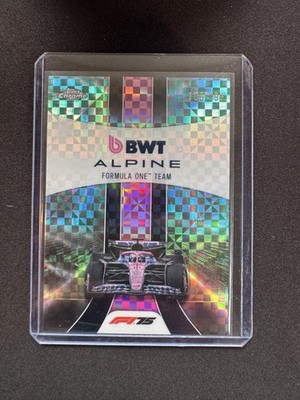 BWT Alpine Team Logo 2025 Topps Chrome Formula 1 F1 Aqua Checker /199