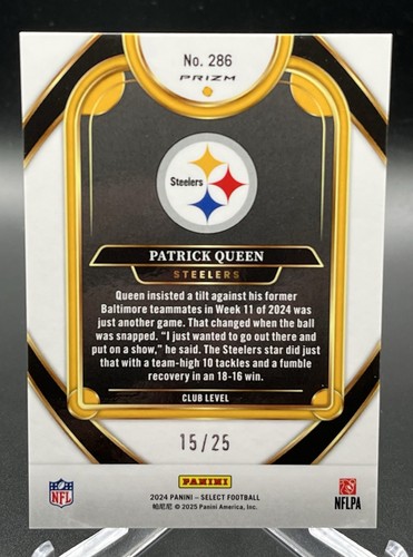 2024 Steelers (2) Card # Lot: Select Queen Tie Dye /25 & Illusions Watt Red /175 - Picture 4 of 7