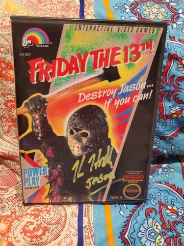 Friday the 13th (NES), 1989)-original Game And Manual-repro Box,auto Kane Hodder