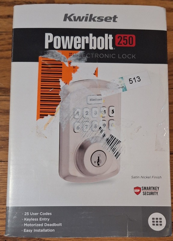 Kwikset Powerbolt 250 Keypad Deadbolt Electronic Satin Nickel 992500-002