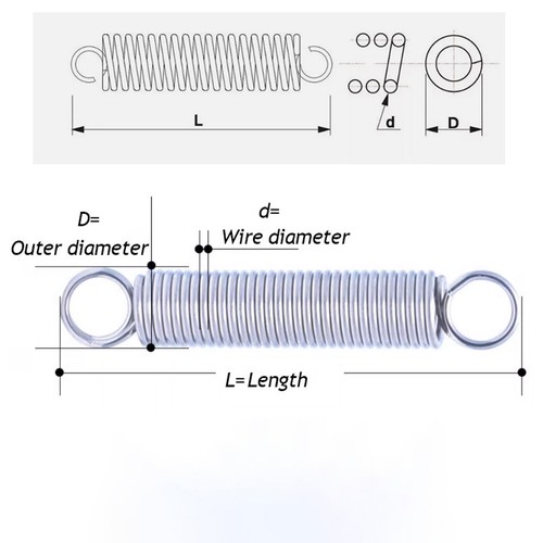 0.3mm Stainless Steel Spring Expansion Extension Tension Springs 10mm-300mm - Picture 2 of 36