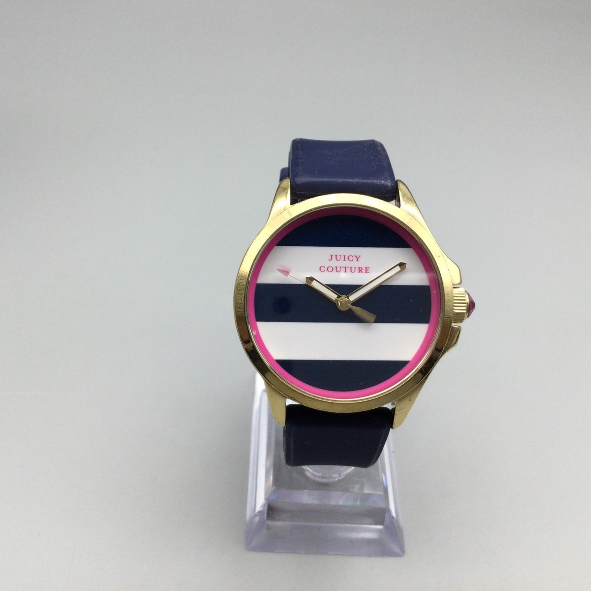 Juicy Couture Jet Setter Watch Women 40mm Gold Tone Blue White New