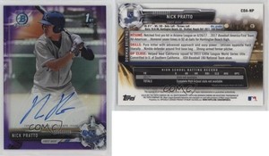 2017 Bowman Draft Chrome Pick Purple Refractor /250 Nick Pratto #CDA-NP Auto
