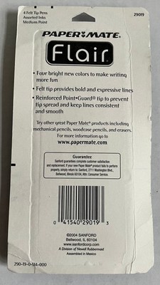 4 Pack Vintage Y2K Papermate Flair Pens NIP New Colors