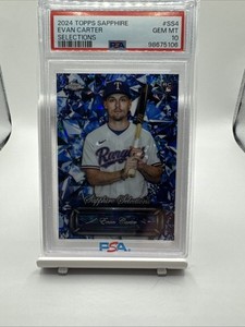 2024 Topps Chrome #SS4 Evan Carter Sapphire Selections Rookie PSA 10 Gem