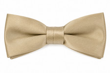 Boys Taupe Satin Clip-On Bow Tie Adjustable Banded Formal Wedding Kids