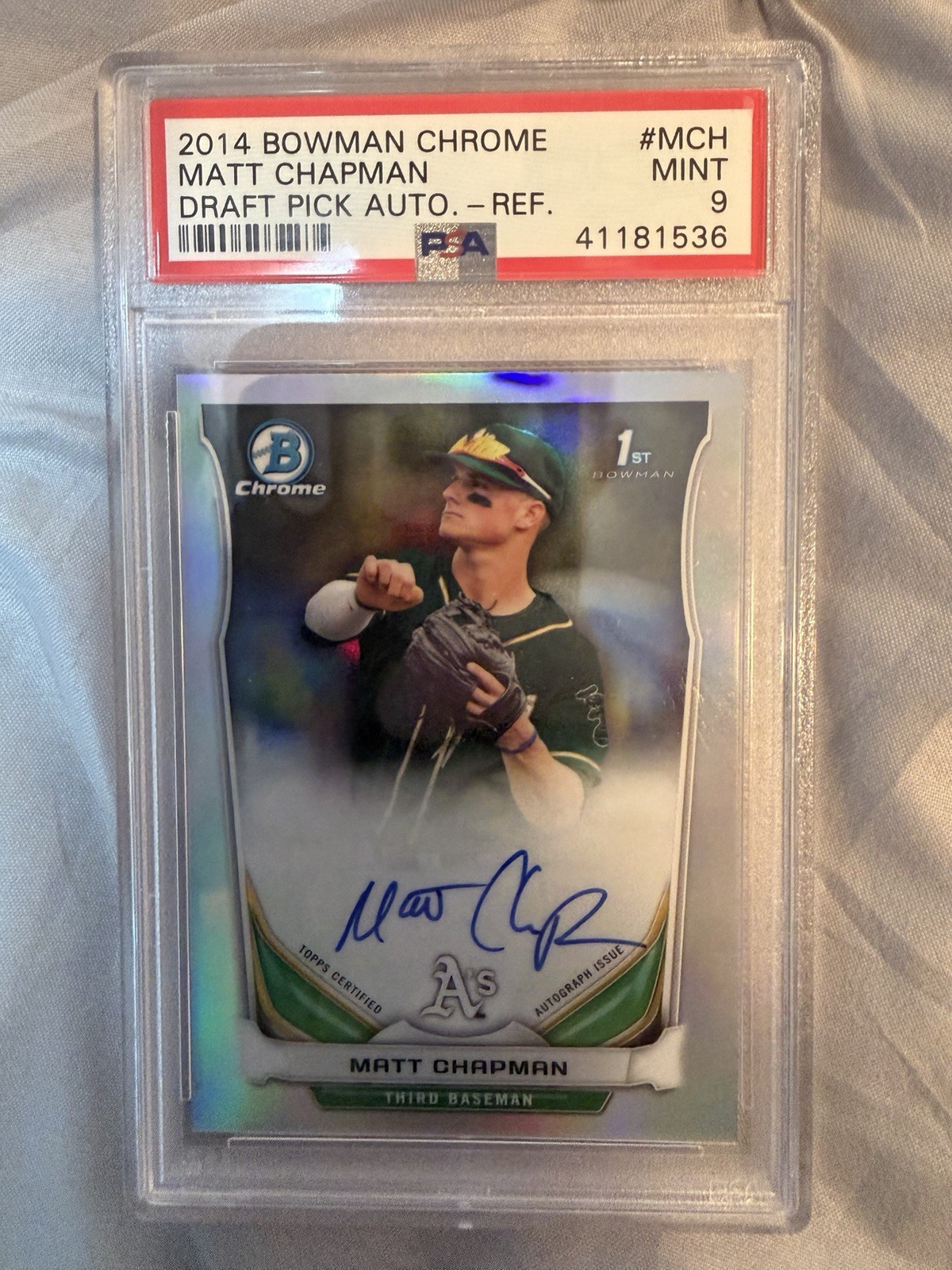 2014 Bowman Draft - Chrome Draft Pick Autographs Matt Chapman #BCA-MCH Refractor