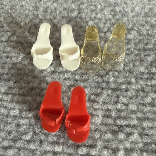 1961 Barbie Fashion Doll Vintage Japan OG Shoes & Earrings Red Tulle Dress - Picture 8 of 17