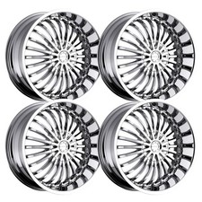(Juego-4) Llantas Strada Spina 20x8 5x110/5x115 35MM Cromadas 20 Pulgadas