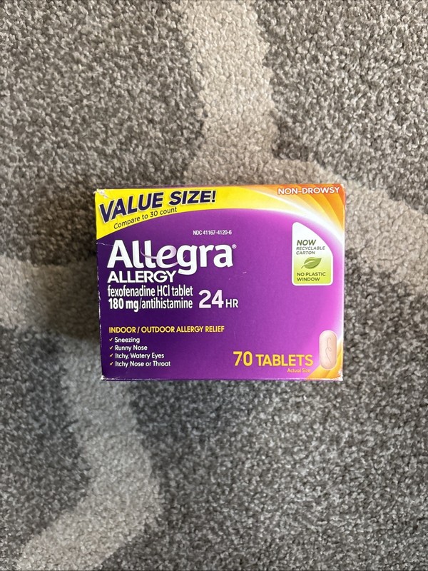 Allegra Adult 24 Hr Allergy Tablets 70 Tabs EXP: 4/26