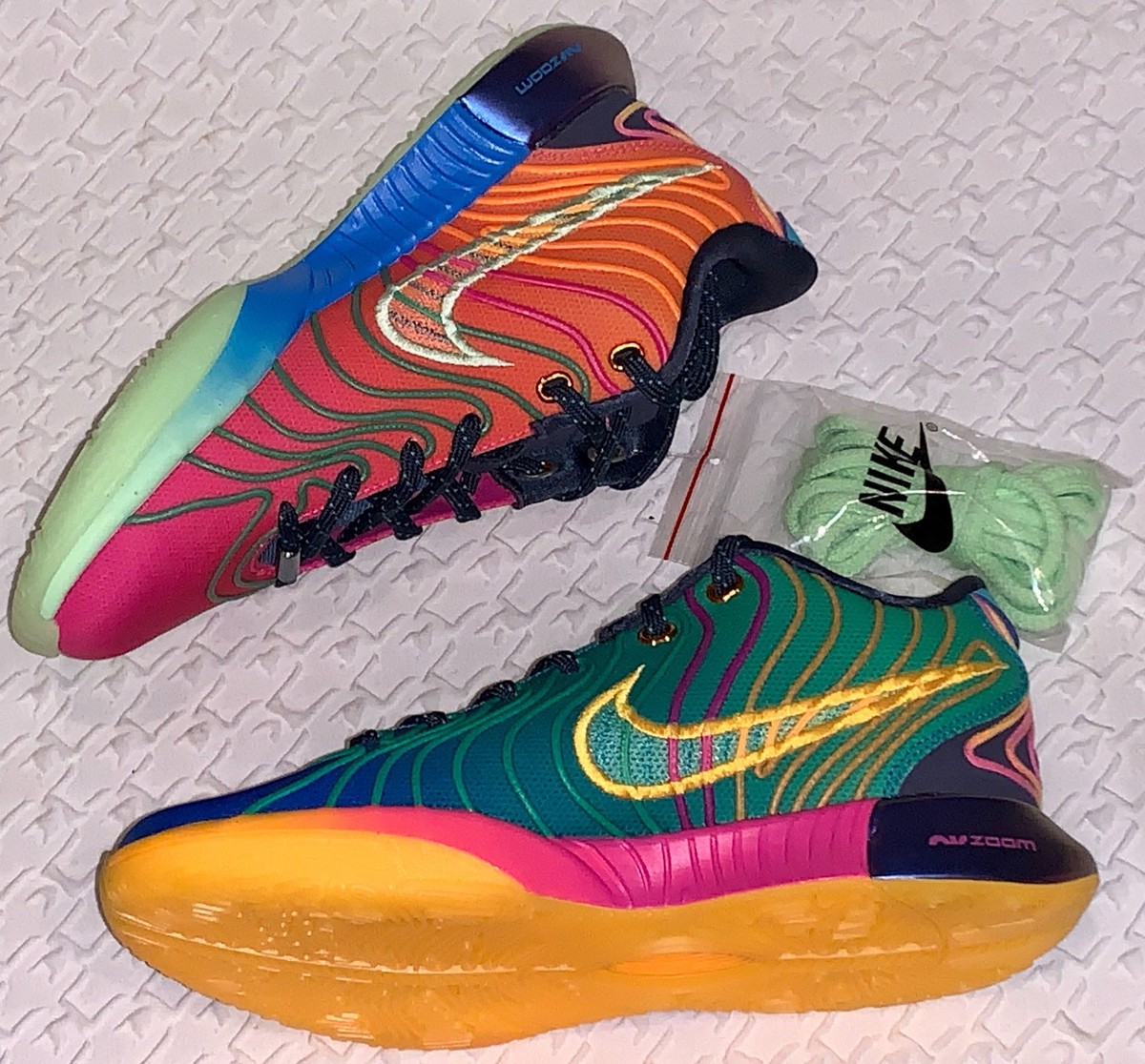 NIKE LeBron XXI 21 Blue Fuchsia Green Orange Basketball Shoes NEW