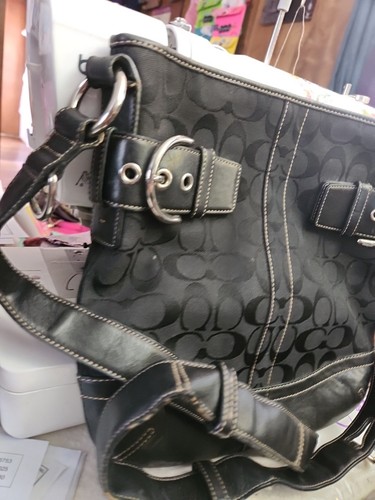 Coach Classic Signature Monogram Purse Handtasche HO5M-3577 Black Jacquard Suede - Bild 2 von 7