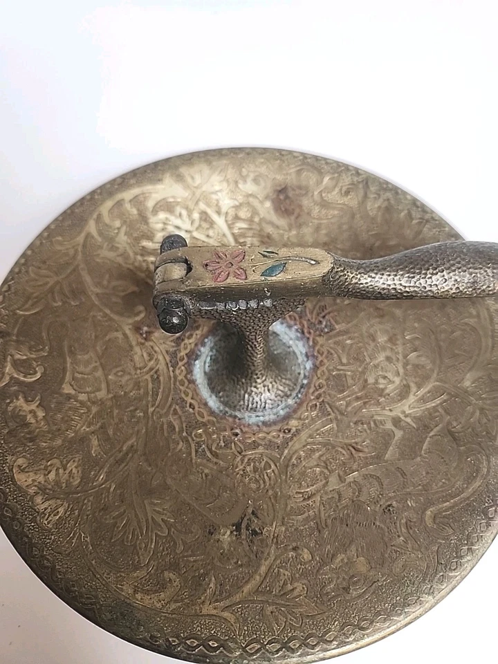 Винтажный TAMAR Израиль Латунный Щелкунчик Пьедестал Тарелка MCM Brutalist 1960-е - Изображение 2 из 4