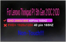 16.0" LCD Screen for Lenovo Thinkpad P1 5th Gen 21DC 21DD QHD 165Hz Non-Touch