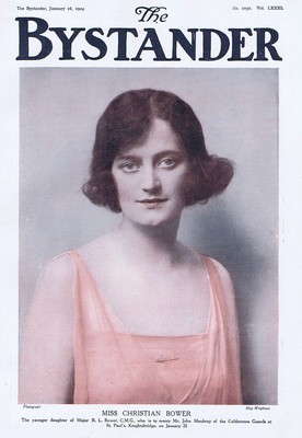 MISS CHRISTIAN BOWER Tochter des Majors RL Bower - Antikdruck 1924