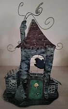 2008 Dennis East Halloween Metal Haunted House Tea Light Votive Candle Holder 