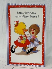 Vintage 1997 Suzy's Zoo "Happy BirthdayTo My Best Friend!" Greeting Card