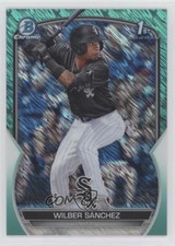 2023 Bowman Chrome Prospects Aqua Shimmer Refractor 125/125 Wilber Sanchez 18pd