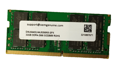 OEM LAPTOP MEMORY 32GB DDR4-2666 SODIMM DWJ642GU44J9266NX-SPX