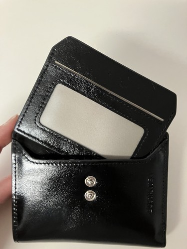 Cartera plegable de cuero negra Bostanten para mujer ranuras para tarjetas de crédito monedas billetera - Imagen 6 de 6
