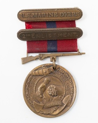 WW1 US Marine Corps USMC Good Conduct Medal Fifth Award Bar Numbered Engraved