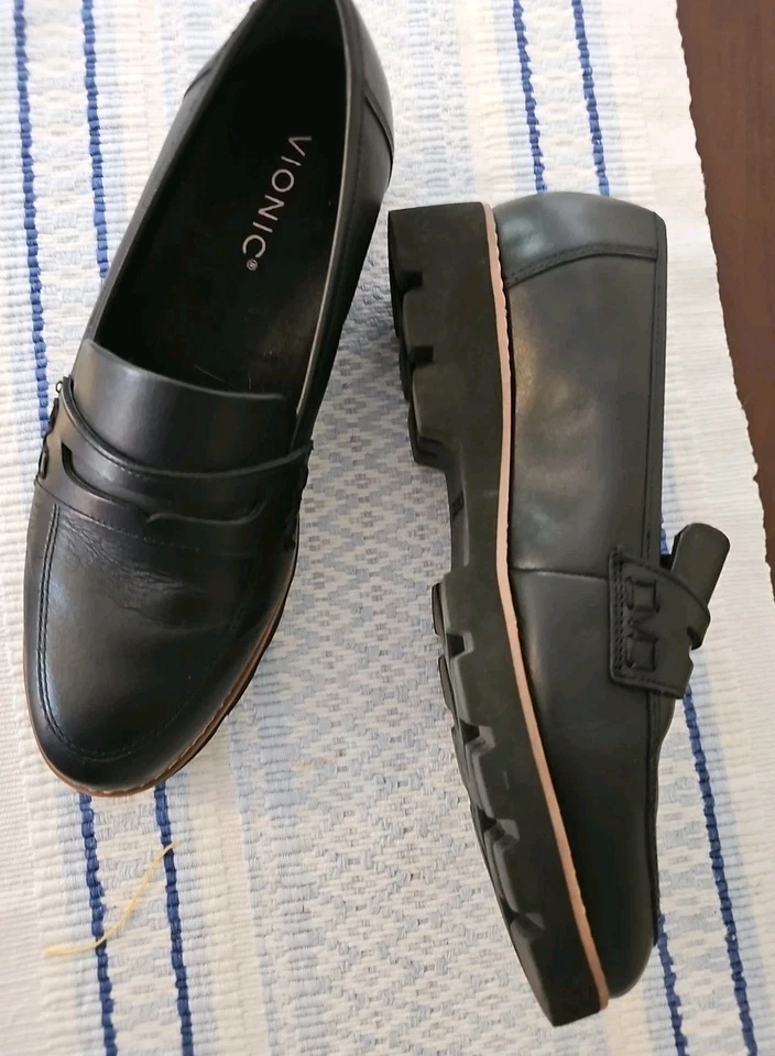 Мокасины женские Vionic Cheryl II Penny размер 7 комфортные черные кожаные туфли наппа - Изображение 2 из 4