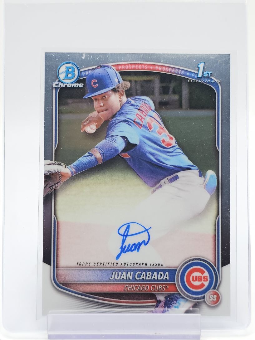 JUAN CABADA 2025 BOWMAN CHROME 1ST AUTOGRAPH BASEBALL CUBS AUTO Q2754