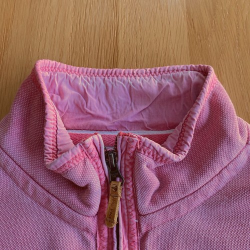 Fat Face Sweatshirt Size UK 14 Women’s Pink Striped 1/4 Zip Pullover - Foto 4 di 17