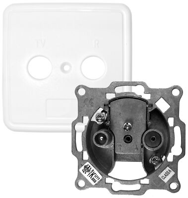DEBFLEX Caly TV-Wandsteckdose – Unterputzmontage, Weiß, 85 X 85 X 40 Mm, Für TV/DVB-T Anschluss