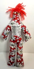 Dammit Doll Stress Relief Doll Red Hair Red Body W/Floral Print Fast Shipping