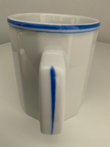 APILCO MUG TRADITION BLUE BANDED PORCELAIN  WHITE RARE LIMITED EDITION FRANCE - Picture 3 of 6