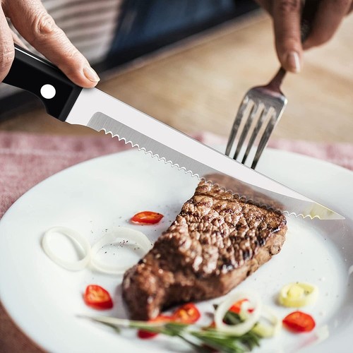 8 Piece Stainless Knife Set Professional Serrated Steak Knives Kitchen Tools - Picture 3 of 7