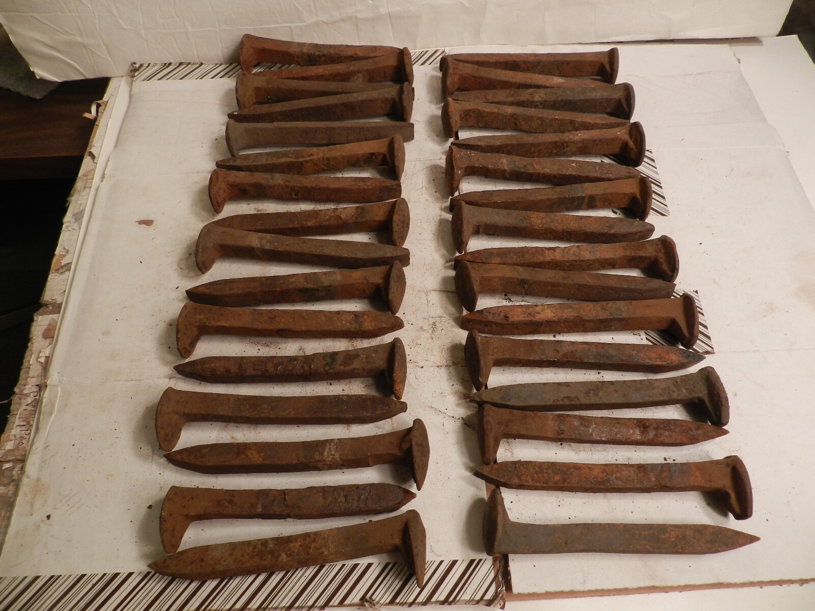 32 Vintage 6 1/2" Railroad Spikes Camden & Amboy RR Roebling Kinkora