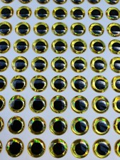 3D Lure Eye Self Stick Gold/black 3mm - 12mm